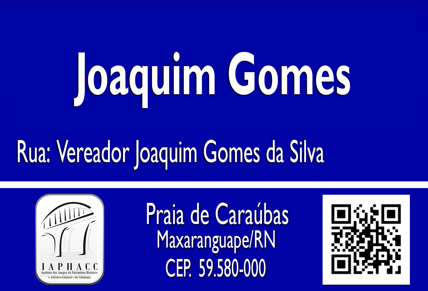 PLACA JOAQUIM GOMES