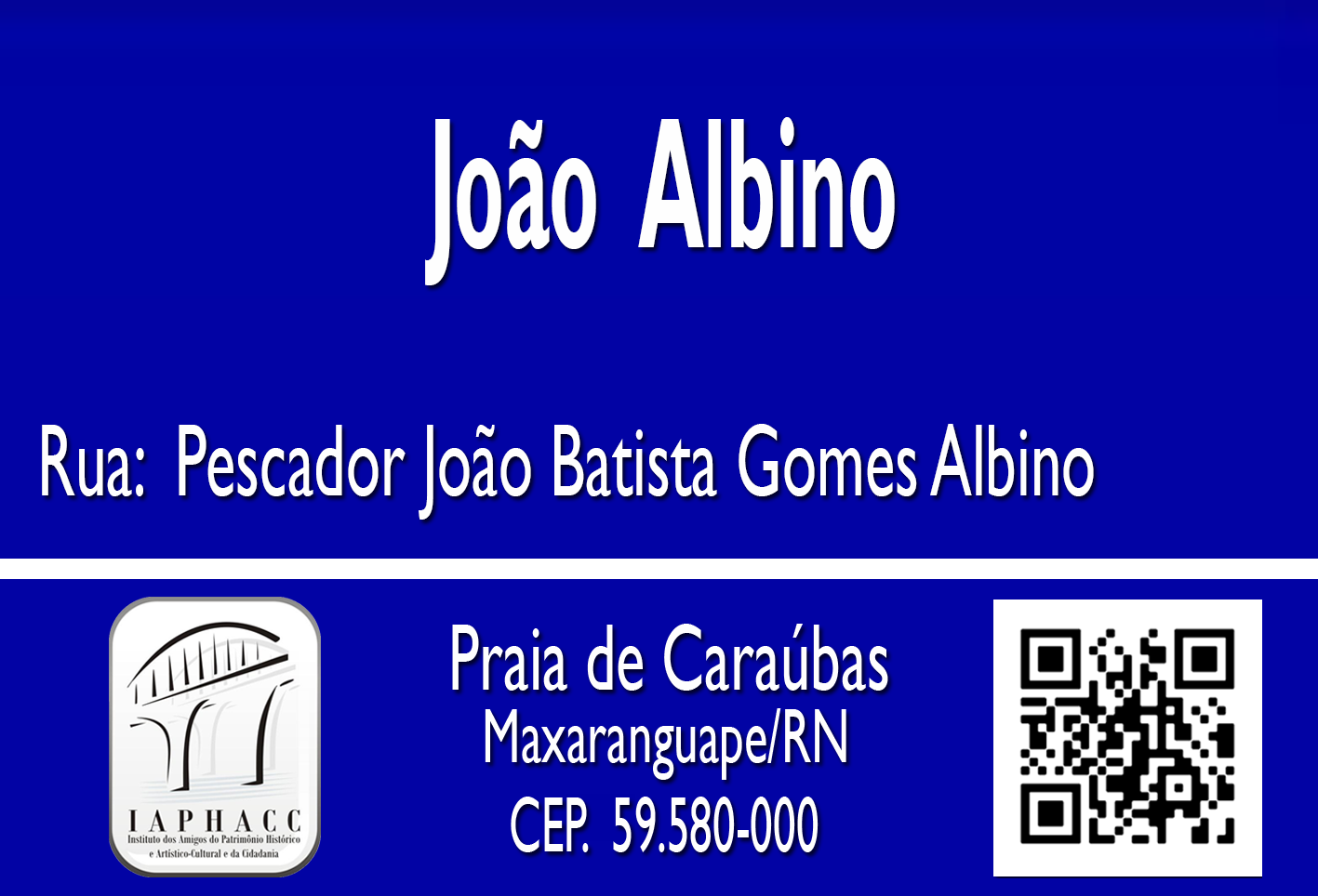 PLACA JOÃO ALBINO